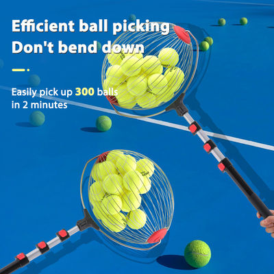 Pengambil Bola Tenis Roller Portabel Ember Pengumpul Bola Pickleball dengan Pengait Alat Pengatur Bola untuk Lapangan