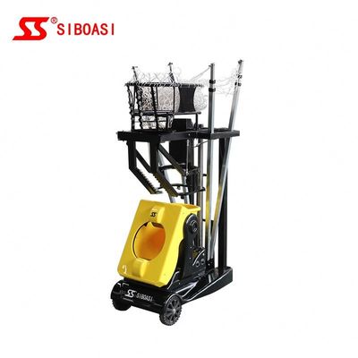 Mesin Menembak Bola Basket Otomatis Warna Kuning Dengan Remote Control Untuk Pelatihan Pribadi