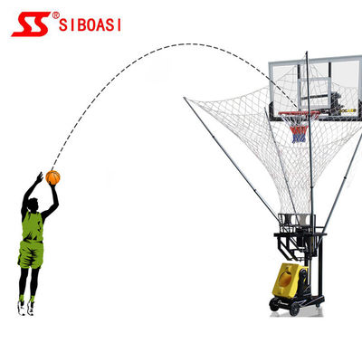 Mesin Menembak Bola Basket Otomatis Warna Kuning Dengan Remote Control Untuk Pelatihan Pribadi