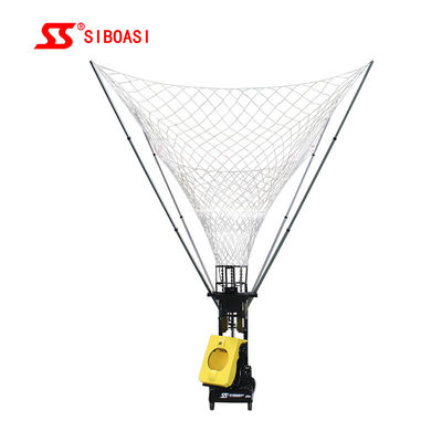 Mesin Menembak Bola Basket Otomatis Warna Kuning Dengan Remote Control Untuk Pelatihan Pribadi
