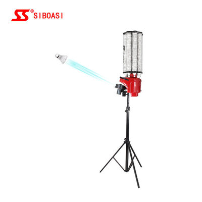 Mesin Bulutangkis Layar LCD, Mesin Sajikan Bulutangkis Lipat Tripod Roda