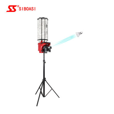 Mesin Bulutangkis Layar LCD, Mesin Sajikan Bulutangkis Lipat Tripod Roda