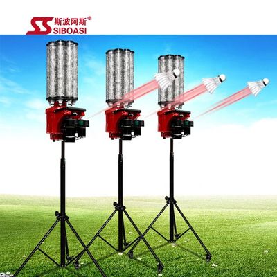 Mesin Pengumpan Shuttlecock Bulutangkis Merah 145cm-215cm Mengangkat fungsi Acak