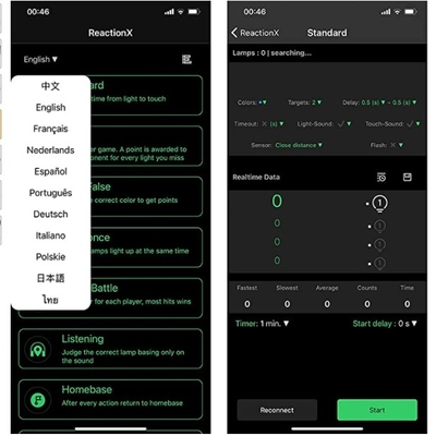 Lampu Pelatihan Reaksi Kebugaran Kontrol WiFi APLIKASI Multifungsi